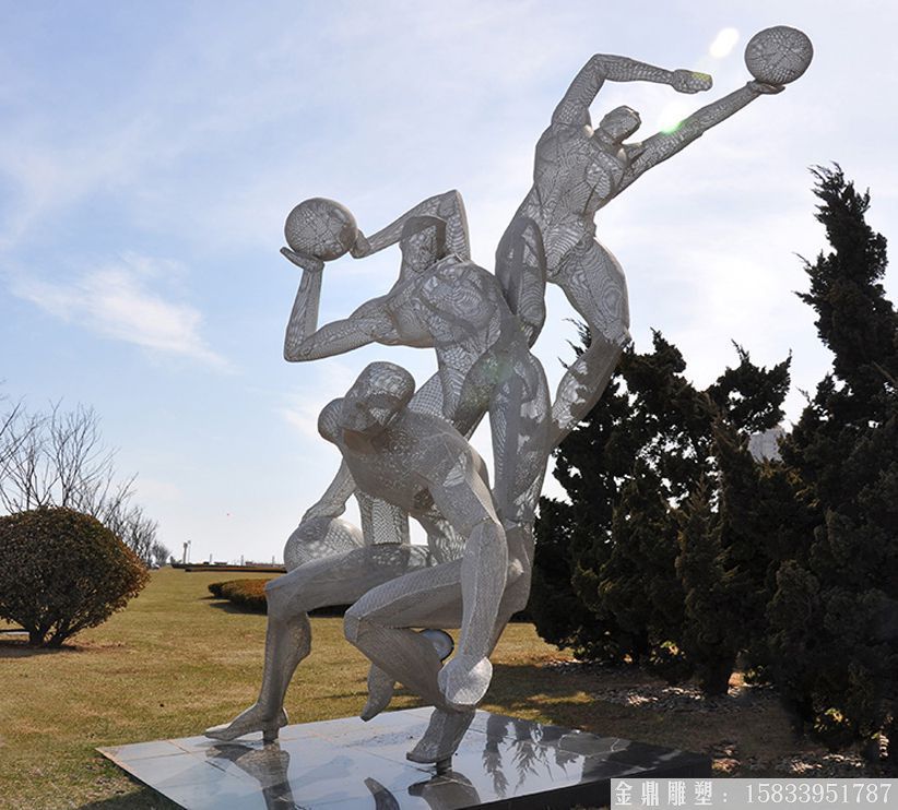 不銹鋼鏤空運(yùn)動(dòng)人雕塑 廠家定制
