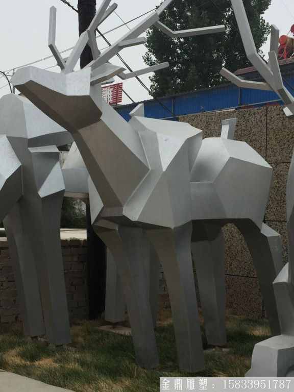 不銹鋼鹿 鹿動(dòng)物雕塑 廠家定制